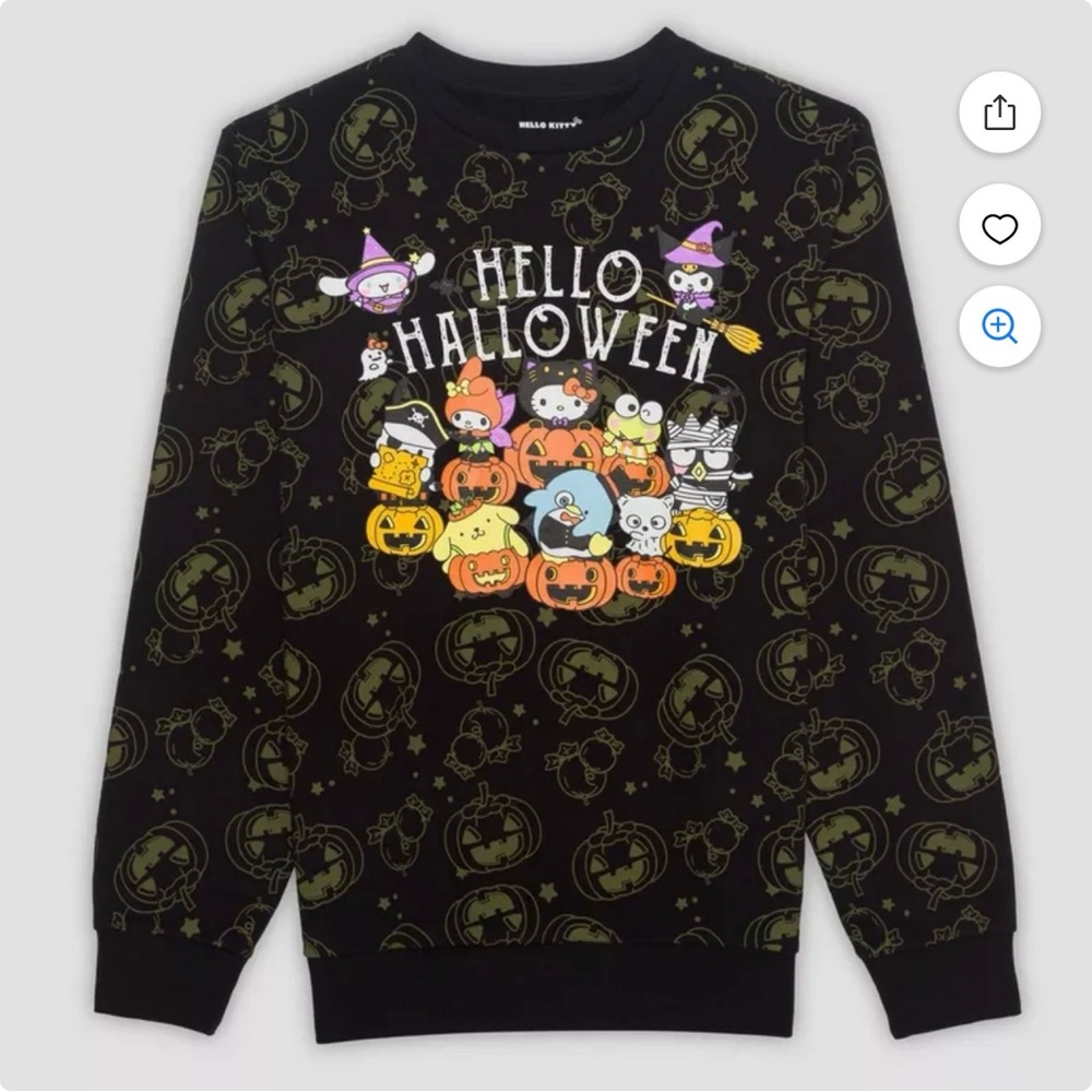 NEW Men's Sanrio Hello Kitty & Friends Graphic Black Sweatshirt